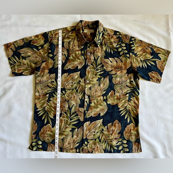 Tori Richard Size XL Floral Bronze Hawaiian Shirt Cotton Lawn Made In Hawaii - Picture 4 of 6